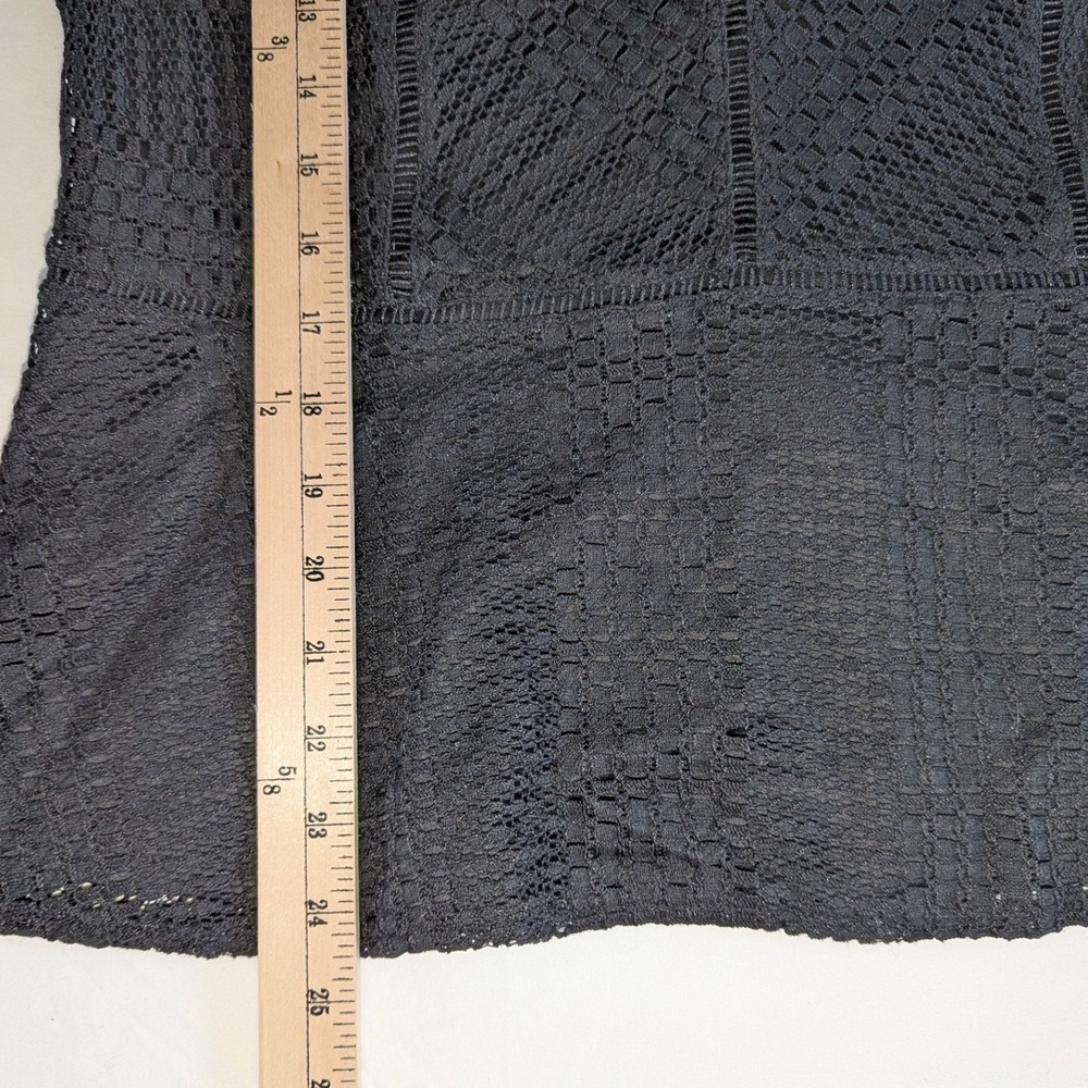 Banana Republic Black Lace Peplum Long Sleeve Top Women's Size L - Picture 6 of 8